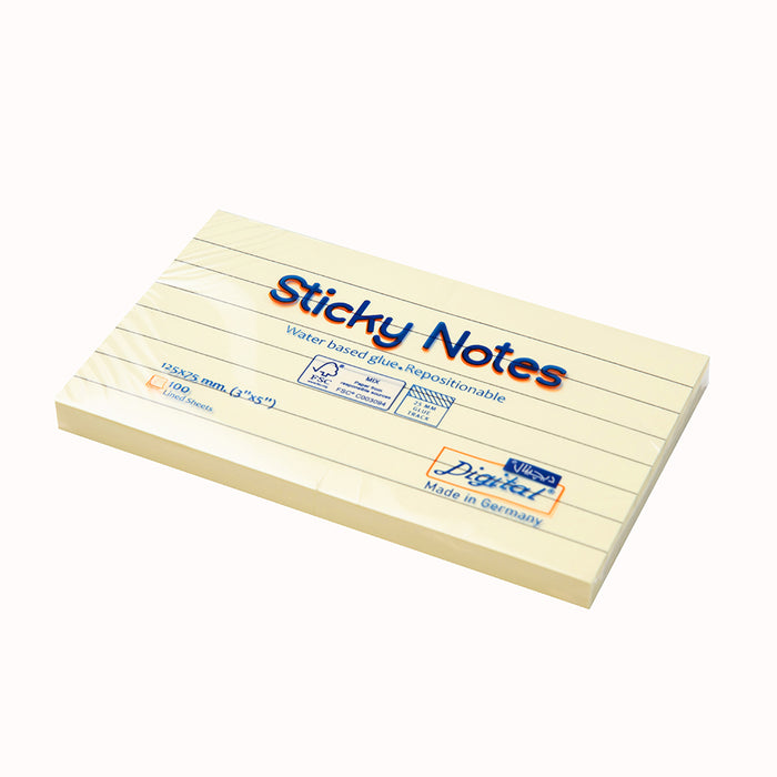 Digital Sticky Notes 5664-01-L, Lined, Size 12.5x7.5 cm, 100 Sheets, Yellow