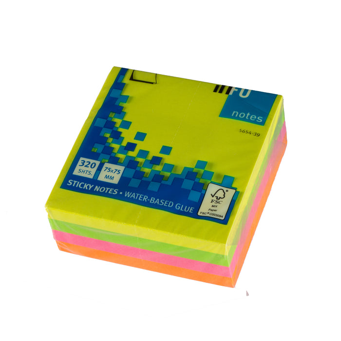 Info 5654-39 Sticky Notes Cube, 7.5x7.5 cm, 320 Sheets, Multi Color
