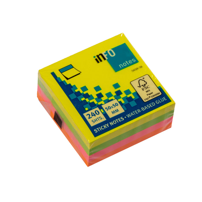 Info 5658-39 Sticky Notes Cube, 5x5 cm, 240 Sheets, Multi Color