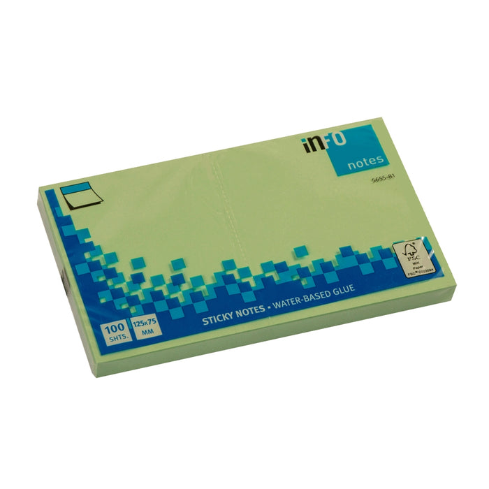 Info 5655-81 Sticky Notes, 12.5x7.5 cm, 100 Sheets, Green