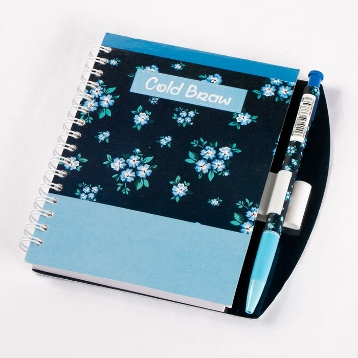 Yassin 82775C Spiral Notebook with Pen, Loly, A6 (10.5 x 14.8cm), Blue