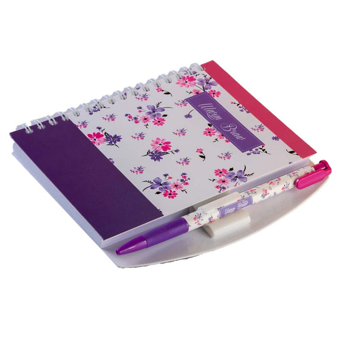 YASSIN 82774A Spiral Notebook with Pen, Loly, A6 (10.5 x 14.8cm), Purple
