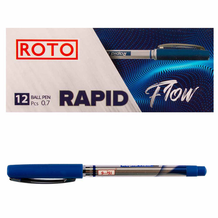 Roto Rapid Flow Ballpoint Pen, 0.7mm, Pack Of 12