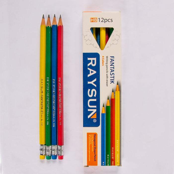 Raysun Fantastic HB Pencil with Eraser, Pack of 12