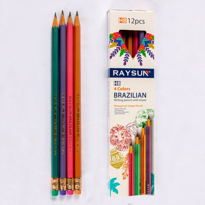 Raysun Brazilian HB Pencil, Pack of 12