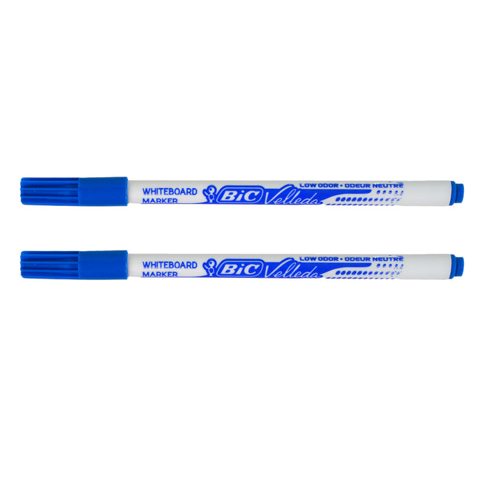 Bic Velleda 1721 Thin Whiteboard Marker, Pack of 2, Blue