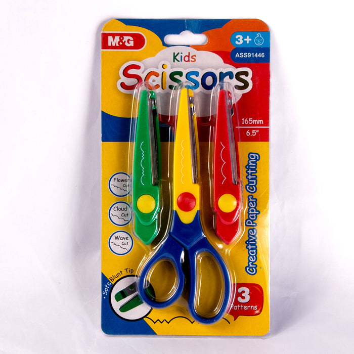 M&G ASS91446 Kids Scissors with Metal Blade, 3 Attachable Cuts, 165 mm