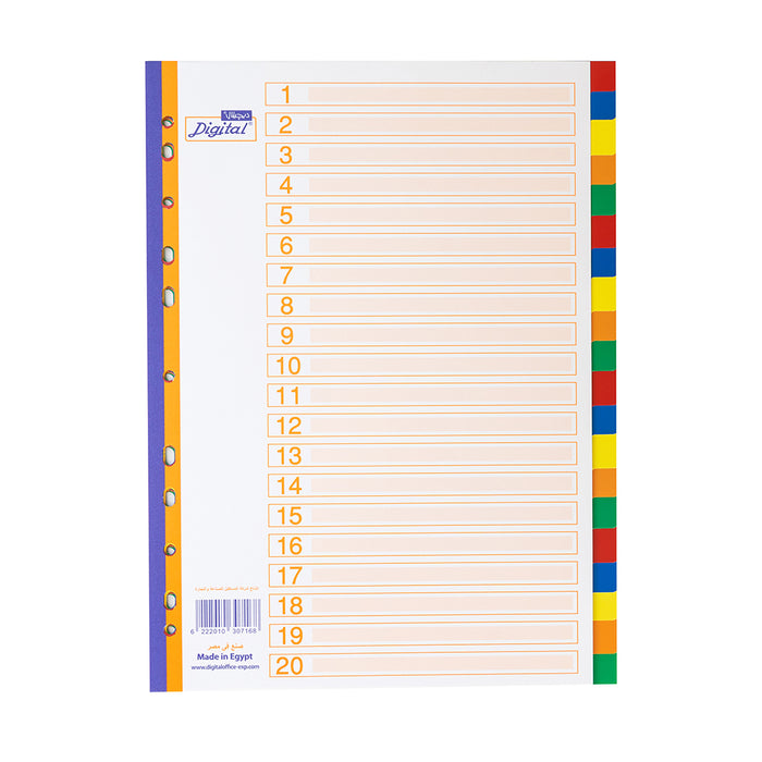 Digital Index Dividers, Colored, A4