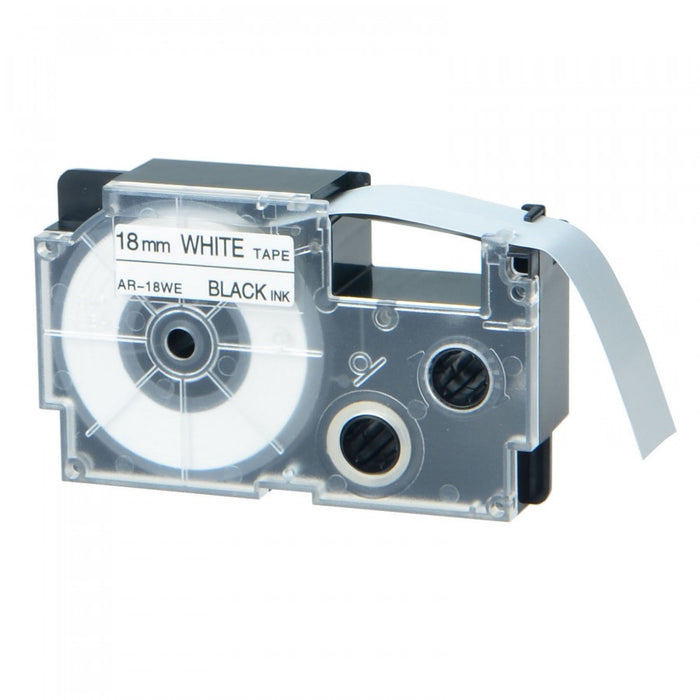 Casio XR Tape Cartridge for Label Printer, 18 mm., Black Ink