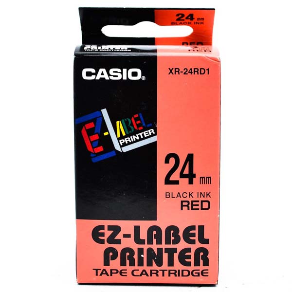 Casio XR Tape Cartridge for Label Printer, 24 mm, Black Ink
