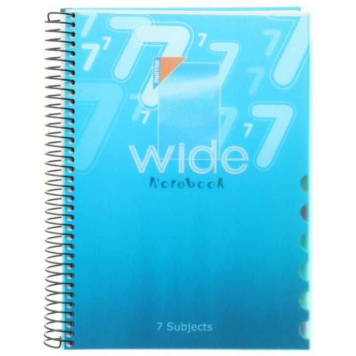 Mintra Wide Notebook, Lined Ruling, A4 (29.5 x 21cm), 7 Subjects, 168 Sheets