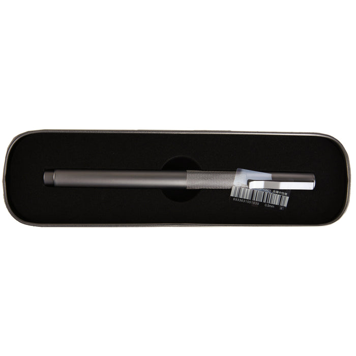 M&G AGPY0501 Rollerball Pen, Aluminum Body, 0.5mm, Tin Case, Black Ink