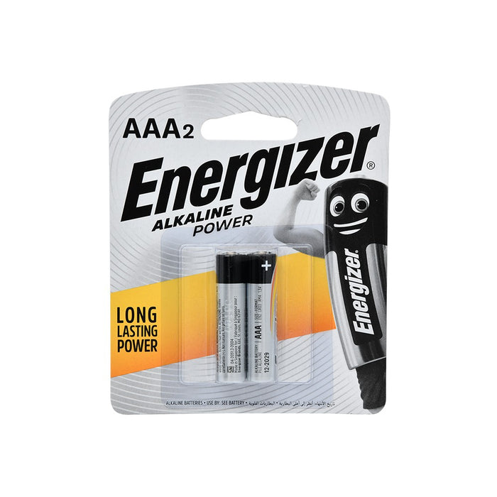 Energizer AAA Alkaline Batteries, 2 Pieces