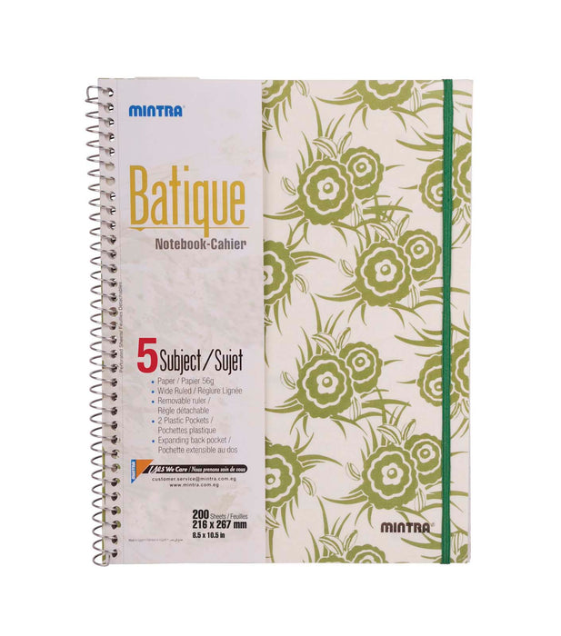 Mintra Batique Notebook 26.7x21.6cm, Lined Ruling, 200 Sheets