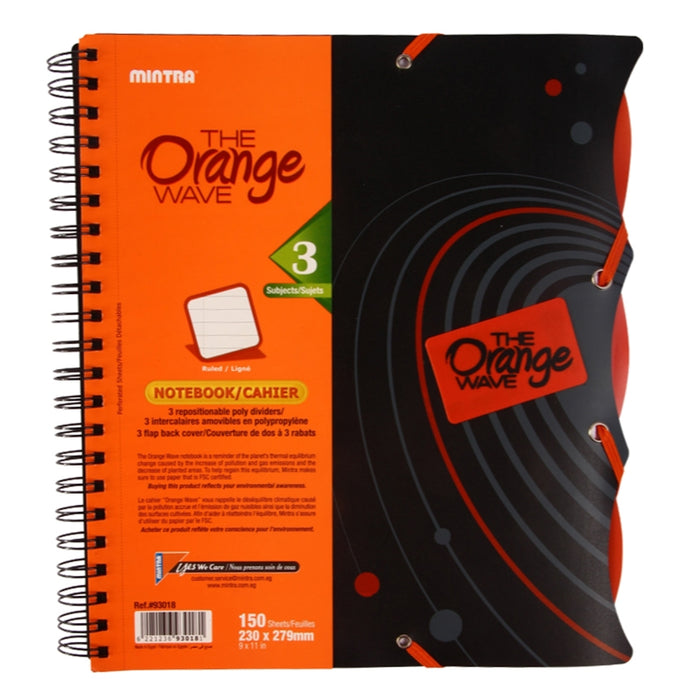 Mintra Orange Notebook, Size 27.9×23 cm, Lined Ruling