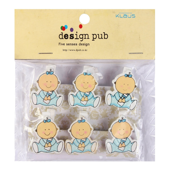 OE Paper Wooden Clips, Pack of 6