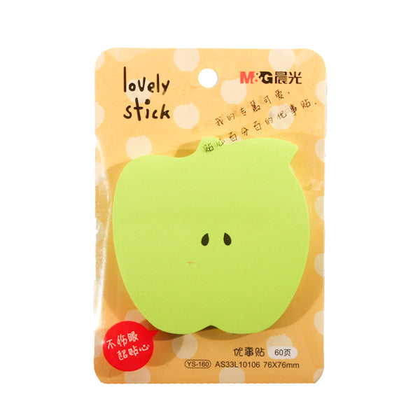 M&G YS-160 Sticky Notes, 7.6x7.6 cm, 60 Sheets, Green, Apple