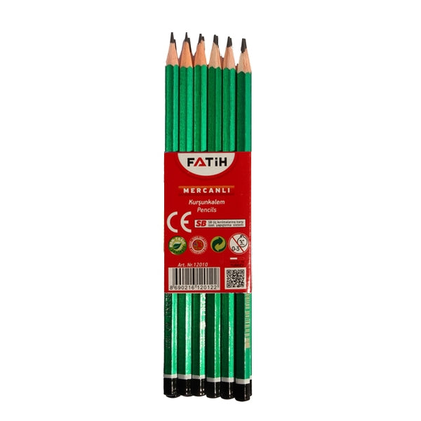 Fatih Gold 12010 HB Pencil without Eraser Shining Set, Pack of 12