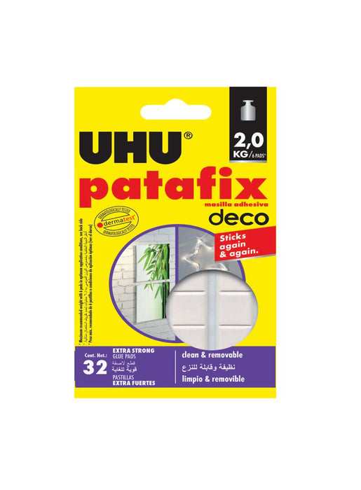UHU Patafix Adhesive Gum Tacks 40660 2.0 KG / 6 pads, 32 Pcs - White
