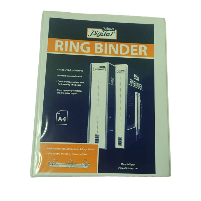 Digital Ring Binder, 4cm, Spine, White