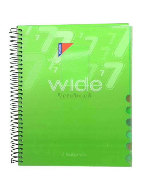 Mintra Wide Notebook, Lined Ruling, A4 (29.5 x 21cm), 7 Subjects, 168 Sheets