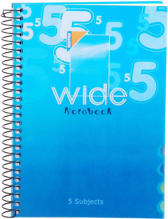 Mintra Wide Notebook A4 Lined Ruling 5 Subjects, 120 Sheets