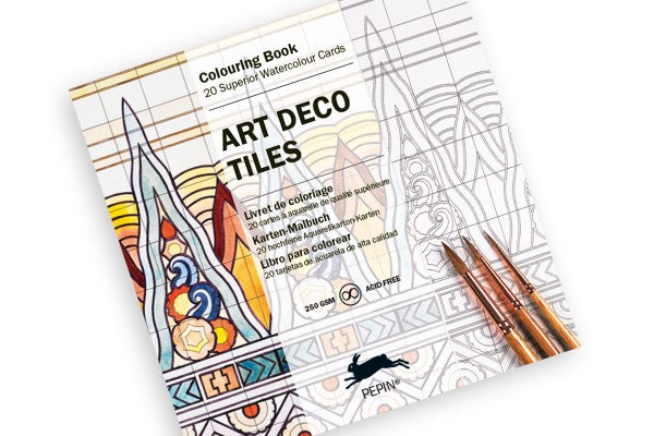كتاب تلوين تصاميم بلاط آرت ديكو 6570 – تلون بالوان مائية -20 تصميم – مقاس 15× 15من بيبين