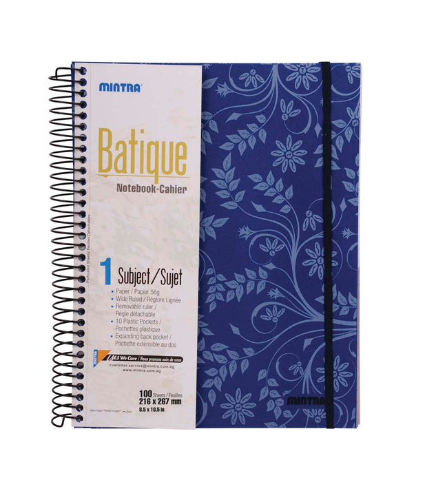 Mintra Batique Notebook, Size 26.7x21.6cm, Lined Ruling, 100 Sheets