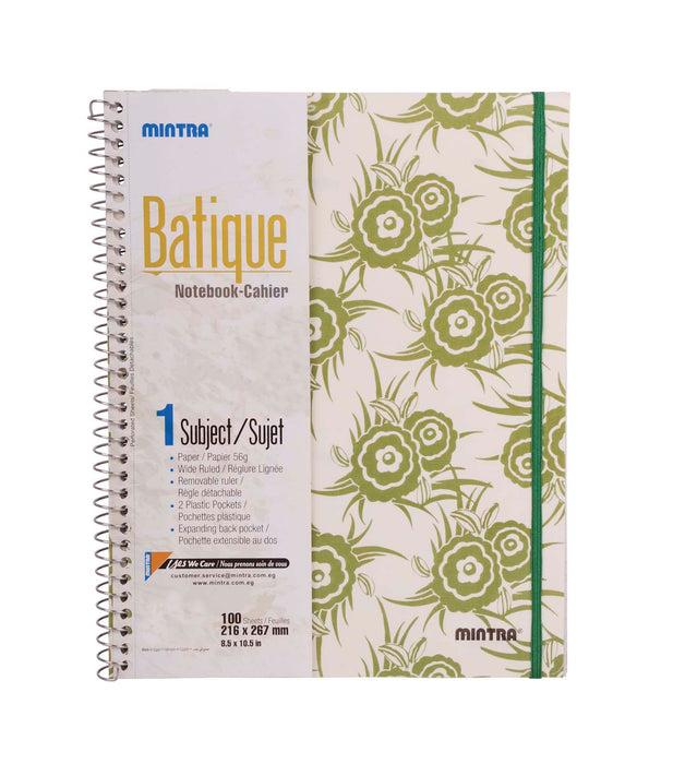 Mintra Batique Notebook, Size 26.7x21.6cm, Lined Ruling, 100 Sheets