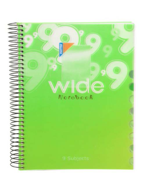 Mintra Wide Notebook, A4(29.5 x 21cm), Lined Ruling, 9 Subjects, 216 Sheets