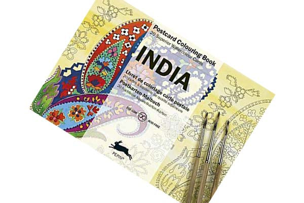 بطاقات بريدية تصميمات هندية 6150 - تلون بالوان مائية -20 تصميم - مقاس 10.5 × 15من بيبين
