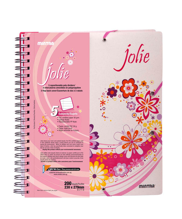 Mintra Jolie Notebook, Size (27.9x23cm), Lined Ruling