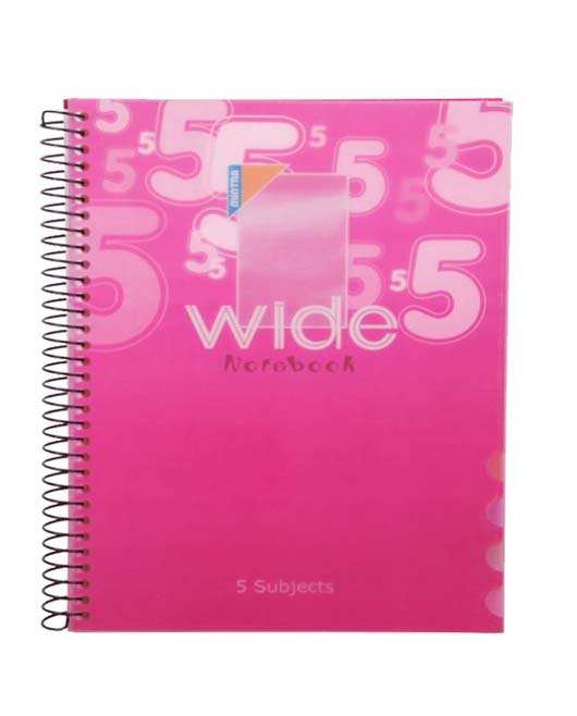 Mintra Wide Notebook A4 Lined Ruling 5 Subjects, 120 Sheets